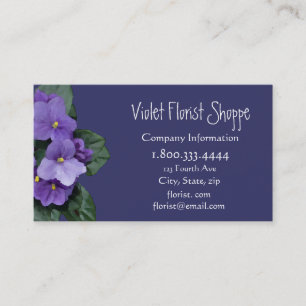 Elegant Natur Blommodaodjur Violet Plant Visitkort