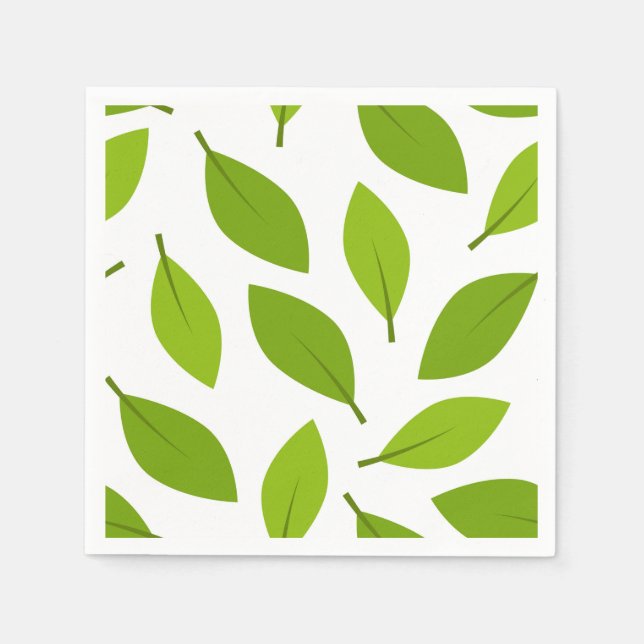Elegant natur gröna blad pappersservett (Framsidan)