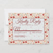 Elegant Natur Tulpan Blomma Bröllop RSVP-kort
