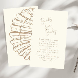 Elegant Natural Clam Snäcka Bokar for Baby Shower Tilläggskort