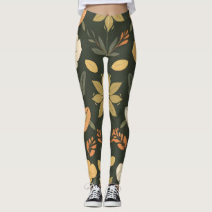 Elegant Natural Inslag Leggings - Fet Digital P