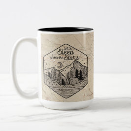 Elegant Nature Beige Marble Ceramic Två-Tonad Mugg