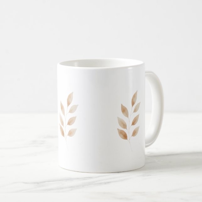 Elegant Nature-Inspired Coffee Cup in Neutral  Kaffemugg (Framsida höger)