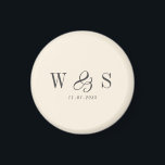 Elegant Naturgrädde från början bröllop par Magnet<br><div class="desc">Ursprungligt par av elegant naturkräm i bröllop</div>