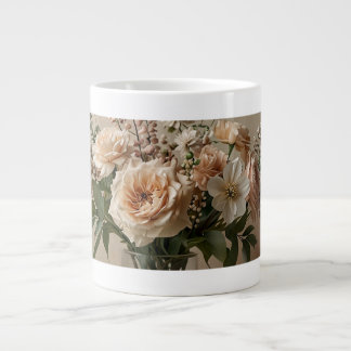 Elegant naturlig blomkrukka för kaffe – Botaniskt Jumbo Mugg
