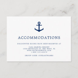Elegant Nautical Anchor Bröllop-inkvartering Tilläggskort