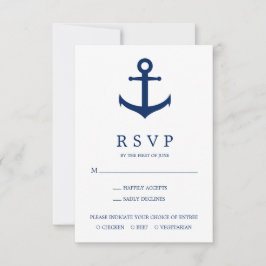 Elegant Nautical Anchor Meal Choice Bröllop OSA Kort