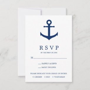 Elegant Nautical Anchor Meal Choice Bröllop OSA Kort