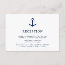 Elegant Nautical Anchor Wedding Reception Tilläggskort