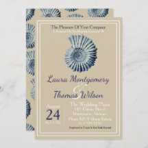 Elegant Nautical Beach Blue Seashell Bröllop