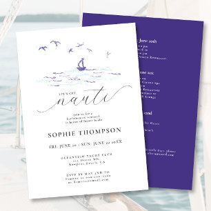 Elegant Nautical Boat Party Bachelorette Helg Inbjudningar