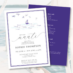 Elegant Nautical Boat Vågar Bachelorette Helg Inbjudningar