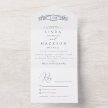 Elegant Nautical botanical vapensköld monogram brö