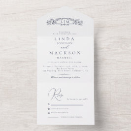 Elegant Nautical botanical vapensköld monogram brö