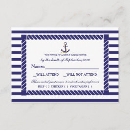 Elegant Nautical Bröllop OSA Card Kort