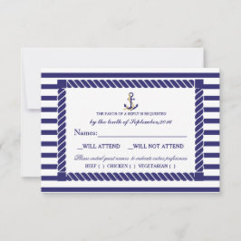 Elegant Nautical Bröllop OSA Card Kort