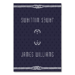 Elegant Nautical Bröllop Place Cards Blue Anchors Bordsnummer