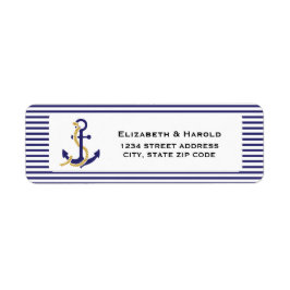 Elegant Nautical Bröllop Returadress Etikett