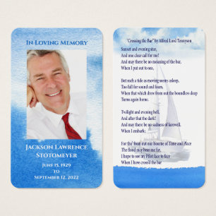 Elegant Nautical Funeral Firande of Life Visitkort