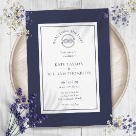 Elegant Nautical Gifter sig Navy Blue Bröllop Inbjudningar