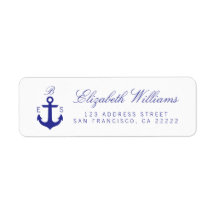 Elegant Nautical Monogram-Returetiketter