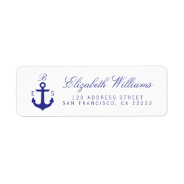 Elegant Nautical Monogram-Returetiketter Returadress Etikett