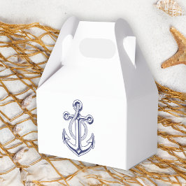 Elegant Nautical Navy Blue Anchor Bröllopsfest Presentaskar