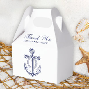 Elegant Nautical Navy Blue Anchor Möhippa Presentaskar