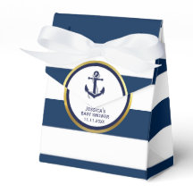 Elegant Nautical Navy Blue White Baby Shower Gift