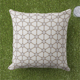 Elegant Nautical Navy Guld och White Design Kudde