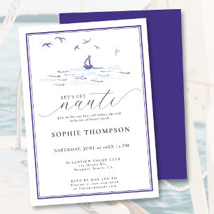 Elegant Nautical Ram Boat Bachelorette Party Inbjudningar