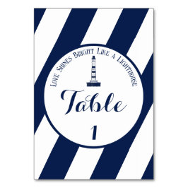 Elegant Nautical Stripe Bröllop - Navy Blue, White Bordsnummer