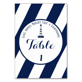 Elegant Nautical Stripe Bröllop - Navy Blue, White Bordsnummer