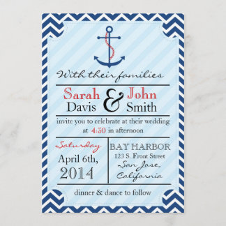 Elegant nautisk bröllopsinbjudan inbjudningar