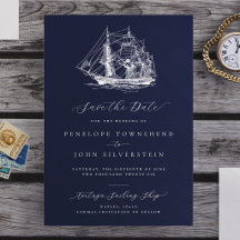Elegant nautisk fartygsmörkblå bröllop