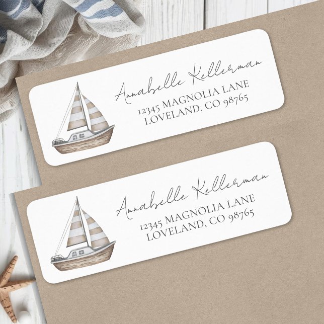 Elegant nautisk returadress etikett (Elegant Nautical Return Address Label )