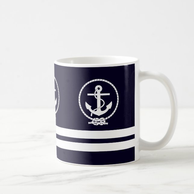 Elegant navankare och randigt mönster kaffemugg (Höger)