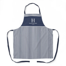 Elegant navblå randig monogramnamn