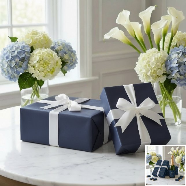 Elegant Navy 80-årsdag Presentpapper (Skapare uppladdad)