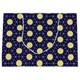 Elegant Navy and Gold Geometric Tile Pattern
