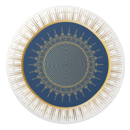 Elegant Navy and Gold Sunburst Knopp