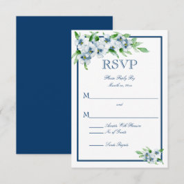 Elegant Navy and White, Bröllop OSA Kort