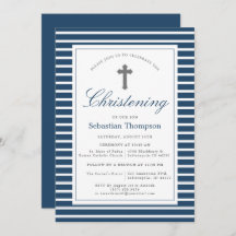 Elegant Navy and White Rand Christening