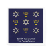 Elegant Navy Anpassningsbar Hanukkah Papper