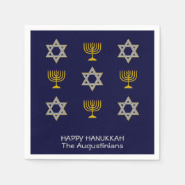 Elegant Navy Anpassningsbar Hanukkah Papper Pappersservett