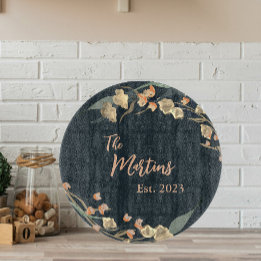 Elegant Navy Beige Botanical Family