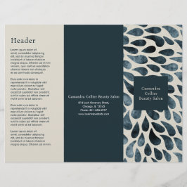 Elegant Navy Blue Abstrakt Modern Trifold Brochure