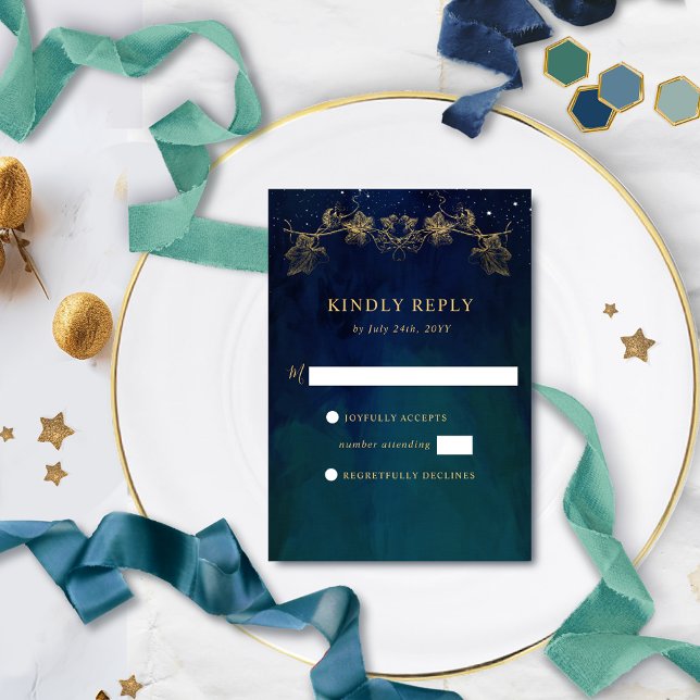 Elegant Navy, Blue and Grönt Celestial Gilded OSA (Skapare uppladdad)