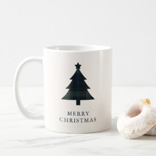 Elegant Navy Blue and Grönt Play Julgran Kaffemugg