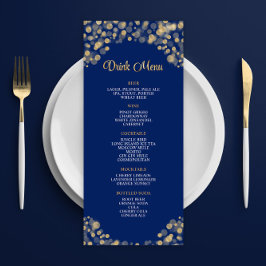 Elegant Navy Blue and Guld Drink Menu